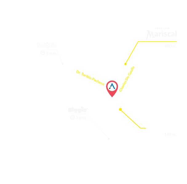 Location map of Altea de Gaulle in Villa Morra, Asunción